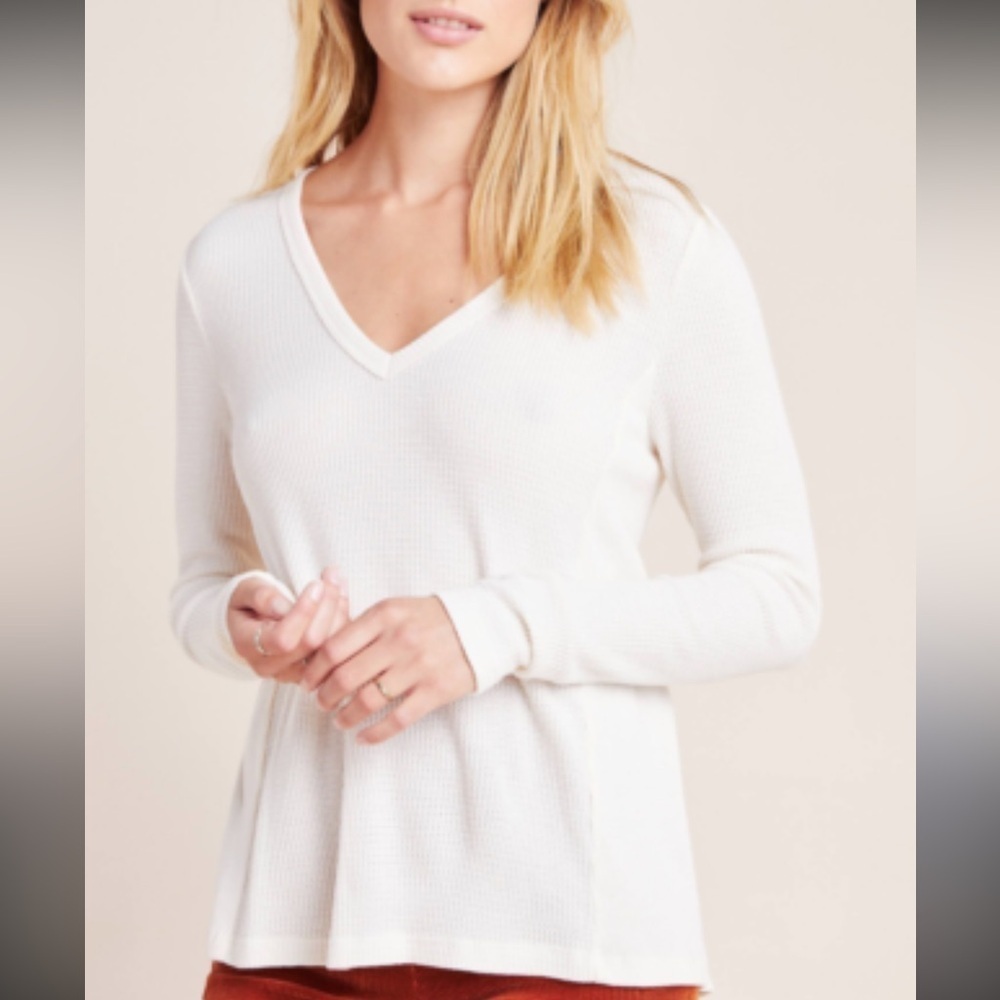 Anthropologie T.La Vicky Thermal Waffle Tunic Top Size Small like new condition